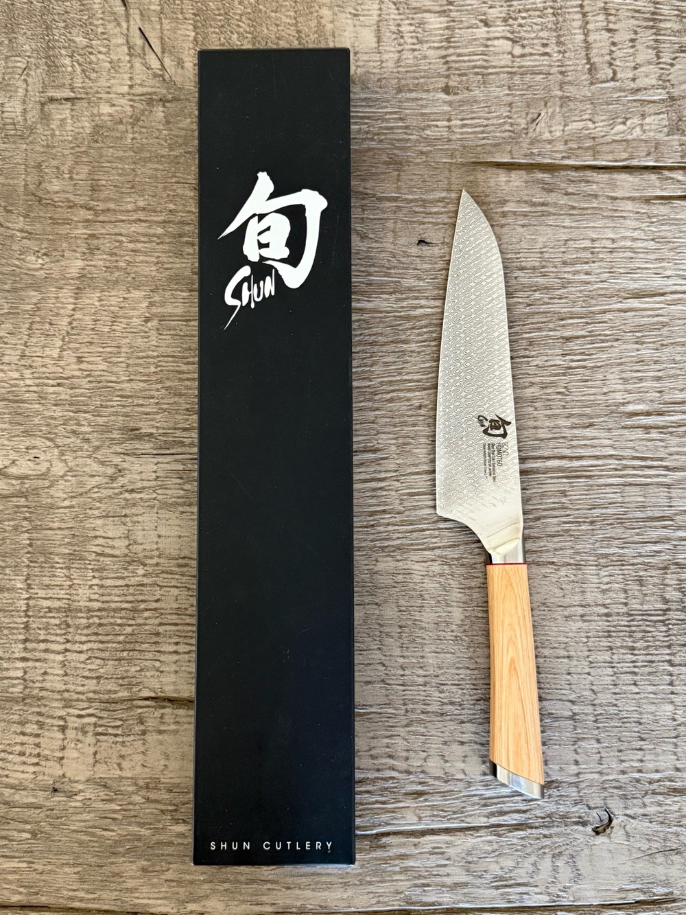 SHUN Hikari Chef's Knife with Damascus Blade and Birch Wood Handle